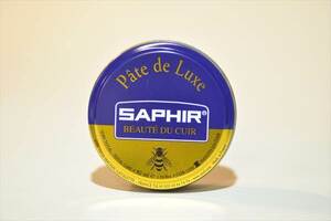 送料無料｝　黒色　ＳＡＰＨＩＲ（サフィール）ビーズワックスポリッシュ　５０ｍｌ　靴ワックス　クリーム　オイル　レザー革靴