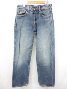 【EVISU JEANS エヴィスジーンズ】 ベルト装飾 ストレートシルエット デニムパンツ ジーンズ (メンズ) 34 ブルー系 □35MPA2510□