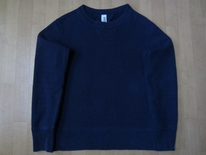 日本製 LOOPWHEELER BEAMS PLUS 別注 Athletic Crew Neck Sweat 両V 無地 スウェット S ネイビー ループウィラー ビームス プラス コラボ