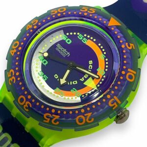 ■ほぼ未使用品・美品・稼働品　スウォッチ SWATCH SCUBA200　初期スクーバ カミングタイド SDJ100　AG1991　ケース/取説付