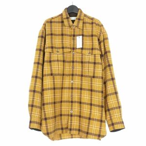 ドリスヴァンノッテン DRIES VAN NOTEN 24AW CALENDO SHIRTS チェック柄 ロングスリーブシャツ 長袖 S イエロー 242-020719-9292 メンズ