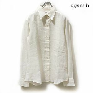 【送料無料】agnes b. アニエスベー★長袖リネンシャツ 未使用タグ付き ホワイト 白