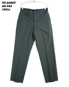 US ARMY AG 344 TROPICAL TROUSERS 1981s 34R MIL24016 Vintage アメリカ軍 ポリウール ドレスパンツ 1980年代 ヴィンテージ