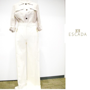 【新品・B品】ESCADA（エスカーダ）ホワイトパンツ　ズボン　正装　フォーマル　白パンツ　きれいめパンツ　おしゃれ※後ろポケットにしみ