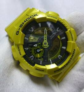 カシオ G-SHOCK Gショック GA-110NM イエロー メタリック アナデジ CASIO 電池交換済