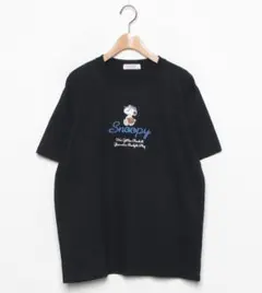 【美品】PEANUTS　スヌーピー　メンズ　半袖Tシャツ　ブラック　LL