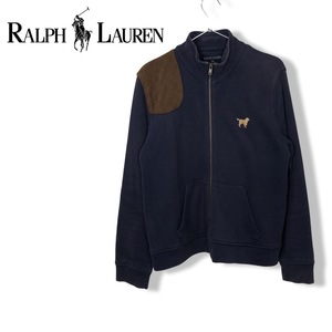 ★RALPH LAUREN ラルフローレン★スウェット ジップアップ ジャケット ネイビー 犬 ゴールデンレトリバー size 5F管:C:08