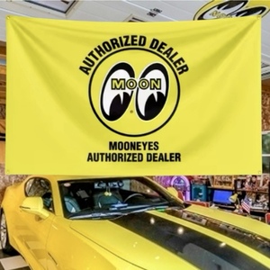 送料無料 MOONEYES フラッグ タペストリー ムーンアイズ 旗 世田谷ベース アメ車 ラットフィンク アメリカ雑貨 ガレージ雑貨 ガレージ装飾