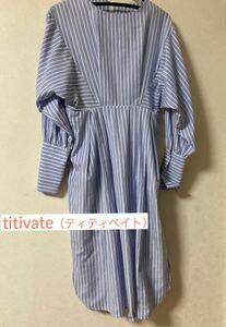 titivate ティティベイト　 ストライプワンピース　長袖 ストライプ 