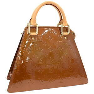 1円 ◆LOUIS VUITTON ルイヴィトン フォーサイス ハンドバッグ M91113 ヴェルニ エナメル ブロンズ◆E.Cmp.lA-21