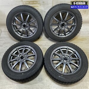 ヤリス アクア スイフト 等 CF01 5.5-15+42 4H100 2021年製 ダンロップ WM02 185/60R15 15インチ スタッドレス 4本セット 009k