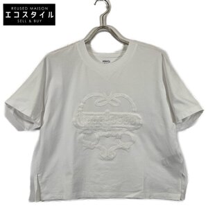 HERMES エルメス 白 刺繍 カットソー tシャツ ホワイト 36 トップス コットン レディース 中古