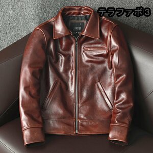 特価 レザージャケット 牛革 シングルライダース 本革 革 カーコート バイクジャケット メンズファッション S～5XL