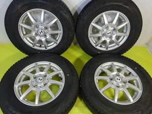 155/80R13 13x4.00B +42 4穴 100★ブリヂストン　GMach★中古 タイヤホイールセット 4本 スタッドレス 【送料無料】AOM-K0658 青森