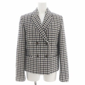 セオリー 23AW Pattern Tweed Square DB JKT テーラードジャケット 千鳥格子柄 ツイード ウール 00 ベージュ 黒 茶 白 グレー レディース