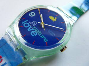 未使用電池交換済 スウォッチ レギュラーモデル Swatch 1999年モデル LOVE AND NATURE 品番GZ156