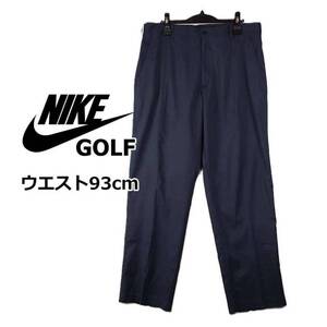 【ウエスト92cm】NIKEGOLF ナイキゴルフ ウエスト滑り止め ボトムスパンツ 36インチ ネイビー ポリエステル混 US古着 大きいサイズ メンズ