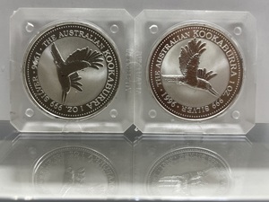 【２枚まとめて】オーストラリア 1ドル 純銀銀貨 1オンス AUSTRALIAN KOOKABURRA 1OZ 999 SILVER 1996 エリザベス２世 匿名配送