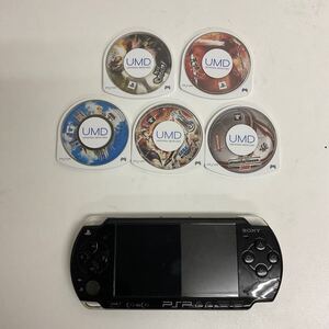 営YY24-60Y SONY ソニー PlayStation Portable プレイステーションポータブル PSP-2000 ソフト5点あり バッテリー 充電器なし 動作未確認