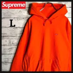 Supreme シュプリーム パーカー スモールボックスロゴ オレンジ★Lサイズ