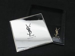 ■美品■ YVESSAINTLAURENT イヴサンローラン ハンドミラー 鏡 手鏡 コスメ レディース シルバー系×ゴールド系 DD6625