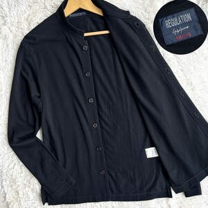 極美品！REGULATION Yohji Yamamoto MEN レギュレーションヨウジヤマモト マオカラー スタンドカラージャケット 長袖 シャツ 薄手 黒 1 M位