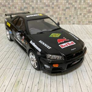 タミヤ　ニッサン　スカイラインR34 勝手にデカール貼ったもの　完成品