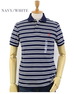 新品 アウトレット 11842 Lサイズ ポロ シャツ ボーダー ラルフ ボーダー NAVY polo コットン