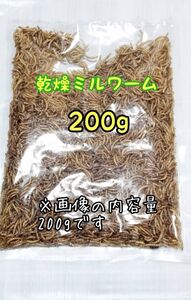 乾燥ミルワーム200g 高淡白 小動物 爬虫類 両生類 ハムスター ハリネズミ