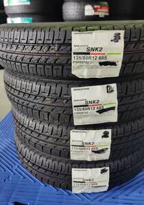 (BSYB92654) 送料無料　BRIDGESTONE 135/80R12 68S SNEAKER SNK2 4本セット　2021年製