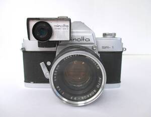 MINOLTA ミノルタ SR-1 フィルムカメラ/一眼レフカメラ/SR-METER 2 メーター 露出計/AUTO ROKKOR-PF 1:1.8 f=55mm 現状品☆