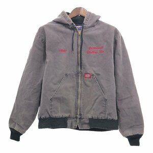 90年代 Dickies ディッキーズ フーデッド ダック ワークジャケット アウター ワーク グレー (メンズ L) 中古 古着 P8106