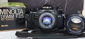 【終活整理】MINOLTA X-700＋MD ROKKOR 50mm f1.7＋135mm f3.5 単焦点2本セット 各動作良好 露出計OK 「世界最高のファインダー」機一眼