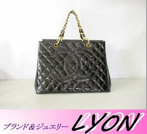 【シャネル】CHANEL エナメル パテント チェーンハンドバッグ トートバッグ