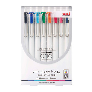 4902778261439 ユニボールＯＮＥ038　8色セット 筆記具 ボールペン・複合筆記具 ゲル（ジェル）インクボールペン 三菱鉛筆 UMNS3