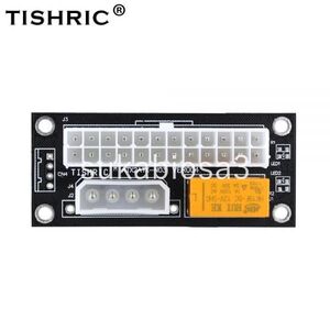 PI006:TISHRIC 黒デュアル PSU 電源同期アダプタ Add2psu ATX に 24Pin 4pin モレックス同期