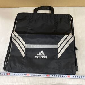 アディダス adidas ナップサック スポーツバック リュック ブラック 黒 サッカー 野球 道具入れ 中古品 スポーツ用品 習い事 