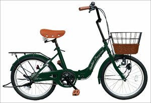【2024New Model】折りたたみ自転車 シティサイクル 20インチ TS20M モスグリーン 空気入れ付き AIJYU CYCLE