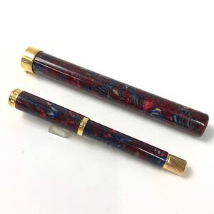 ★E09217/WATERMAN ウォーターマン/万年筆/レディ アガサ/ペン先 IDEAL 18K-750/レッド系×ゴールド/ケース付 す