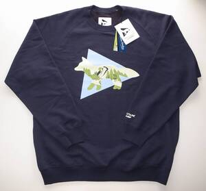 and Wander x Maison Kitsune DRY COTTON SWEATSHIRT スウェット navy size6