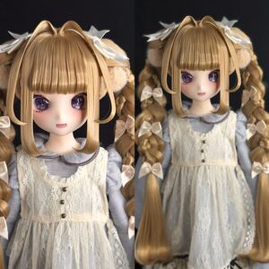 ★USAPIウィッグ★ SD/DD/MDDドール用　1/3 サイズ　カスタム　編み込み　ツインテール No.S491