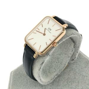 良好◆Daniel Wellington ダニエルウェリントン 腕時計 クォーツ◆DW00100434 ブラック/ローズゴールドカラー SS×レザー ユニセックス