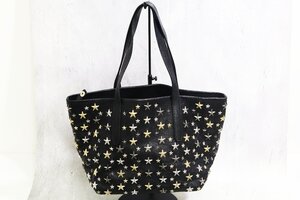 JIMMY CHOO ジミーチュウ スター スタッズ ソフィアS レザー トートバック ブラック GBPQJB