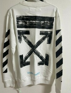 一点のみ 極美品 正規品 17AW offwhite off-white オフホワイト スウェット トレーナー トップス アローロゴ brushed arrow サイズM