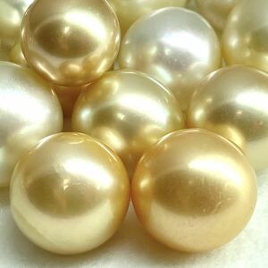 ●ゴールデンパール19点おまとめ●j 50g/250ct 約10.0-15.7mm珠 pearl パール 南洋白蝶 本真珠 jewelry 裸石 宝石 golden pearl