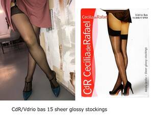 Cecilia de Rafael Vidrio Bas 15 Glossy Stockings 超光沢ストッキング　3-large/Negro 15D