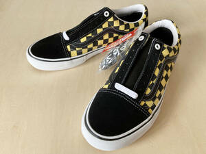 25.5cm バンズ オールドスクール プロ VANS OLD SKOOL PRO CHECKER BLACK/ASPEN GOLD US7.5/25.5cm VN0A45JCVG2