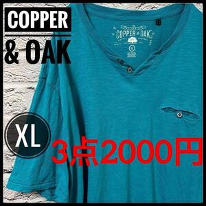 【 COPPER & OAK 】 メンズ 半袖 Tシャツ XL レディース 古着 ヴィンテージ　大きいサイズ　古着　US古着　アメカジ 青　水色　ブルー