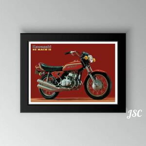 カワサキ マッハ2 ポスター PJB15 キャンバス Z1 Z2 SS KH Z750 KZ CBX GT W1 モンキー CB Fore PJB15