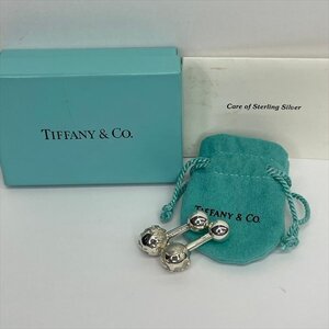 TIFFANY&Co. ティファニー SV925 シルバー 銀 地球儀 カフリンクス カフスボタン バーベル 紳士 ビジネス レア ヴィンテージ 箱 極美品